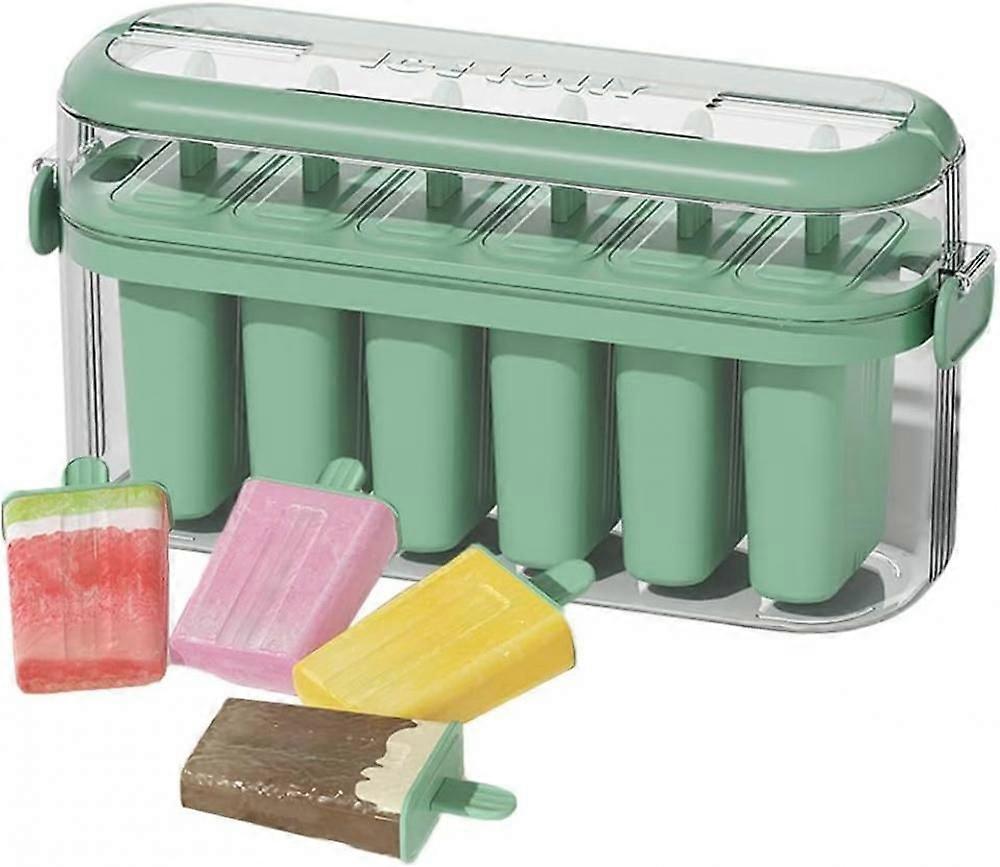 Popsicle Molds Ice Pop Mold Popsicle Mold 6 Pieces Homemade Silicone Popsicle Maker Easy Release Ice Cream Molds Reusable DIY Popsicle Maker (Green)