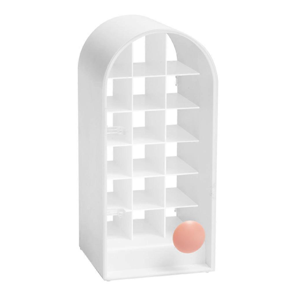 18 Grids Lipstick Holder Makeup Organizer Cosmetic Storage Box Lip Gloss Display Stand Transparent Plastic Box with Dustproof Lid white