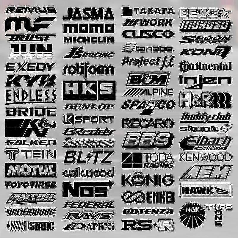 Satunnainen 15kpl kilpasponsoritarrat ja tarrat Jdm Edm Race Turbo Drift Set heijastava auto vedenpitävä vinyylitarra -61styles Boris