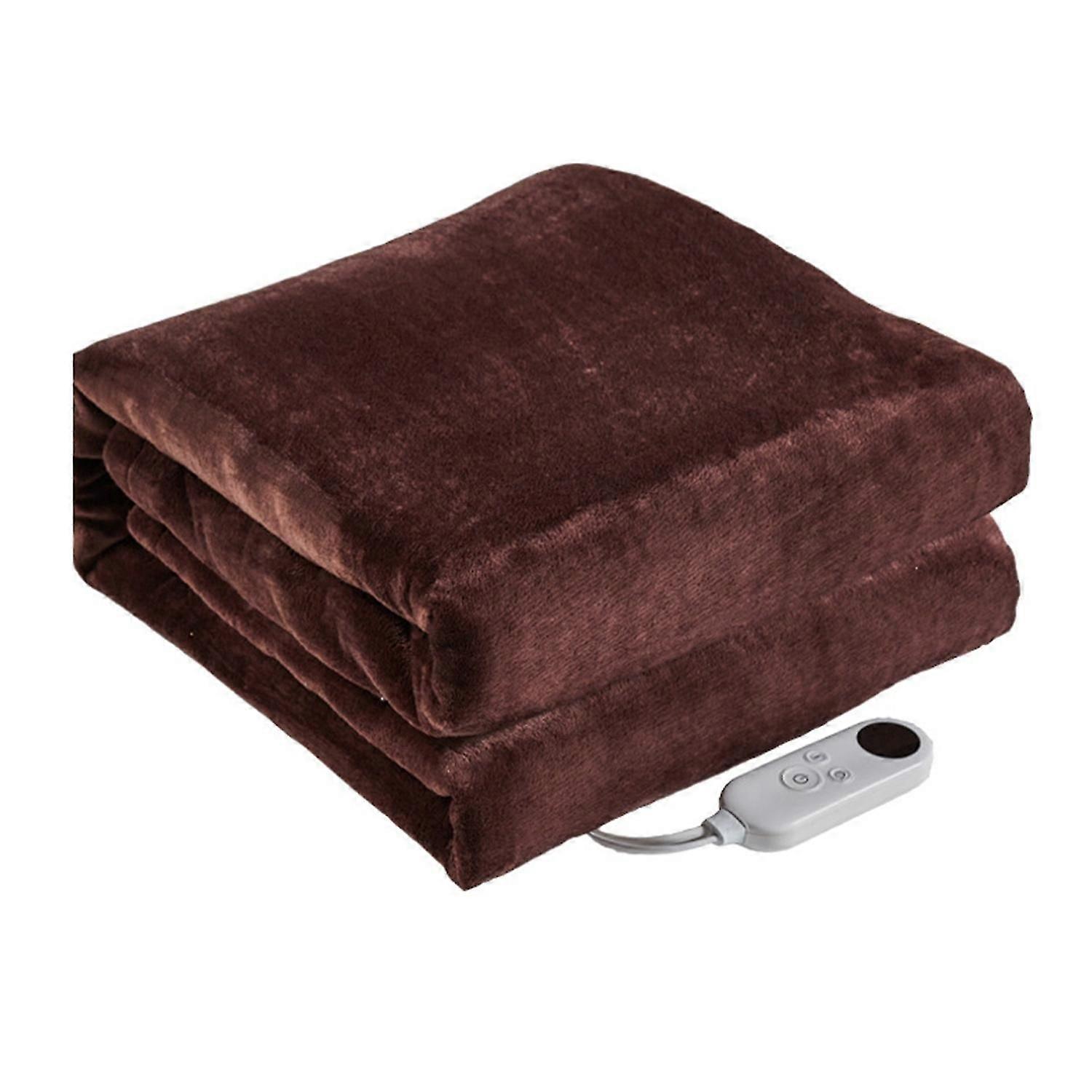 Electric Blanket Adjustable Temperature Fast Heating-up Plush Heating Flannel Throw Blanket Bedroom