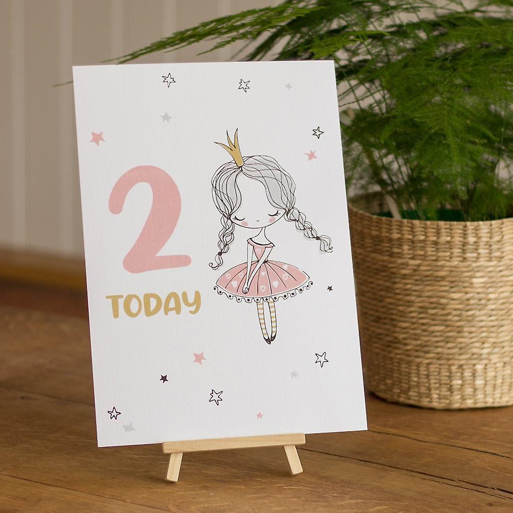 Ballerina 2nd Birthday Table Sign & Easel | Girls Ballet Party Cute Decoration