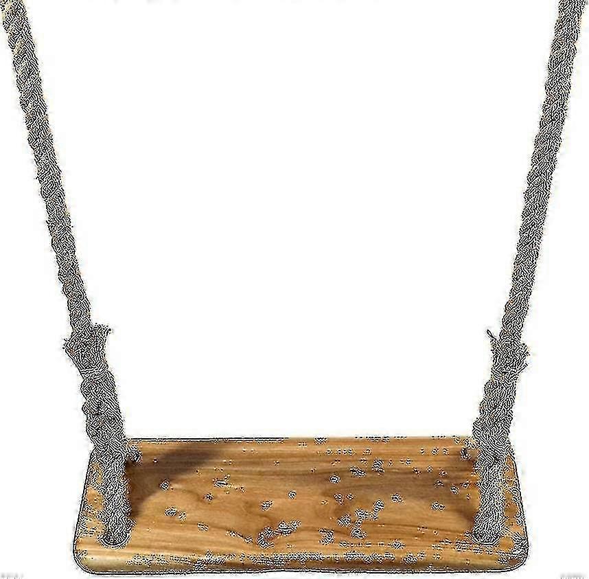 مقعد أرجوحة خشبي متأرجح مع حبل جوت قابل للتعديل متين أرجوحة شجرة خشبية للأطفال المراهقين إعلان