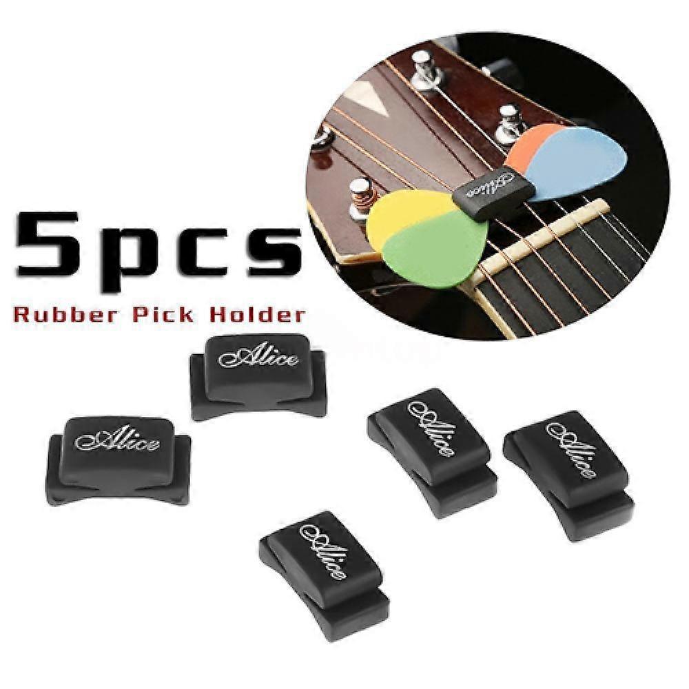 5Pcs for Guitar Pick Holder Black Rubber Fix on Headstock Bass Ukelele I370 Instrument
