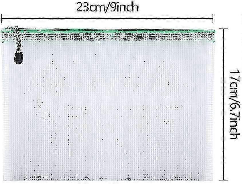 21pcs Document Bag A5 Zipper Wallet Bags Plastic Mesh Document Folders