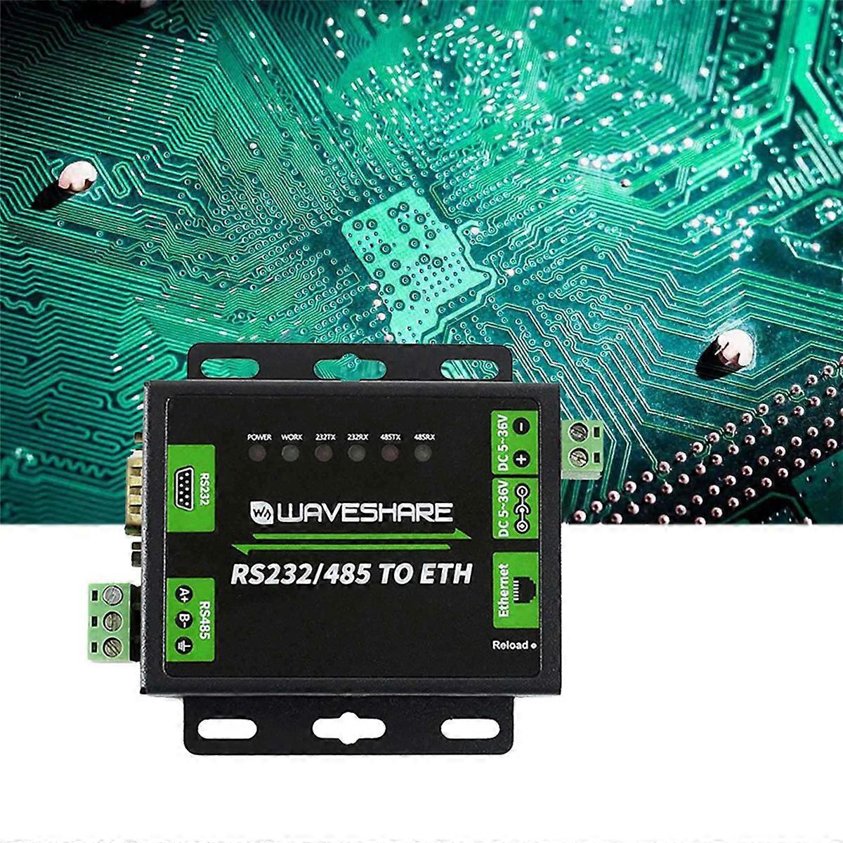 2X RS232/RS485 to Network Port Module Dual Serial Port ETH RJ45 Industrial Grade EU Plug