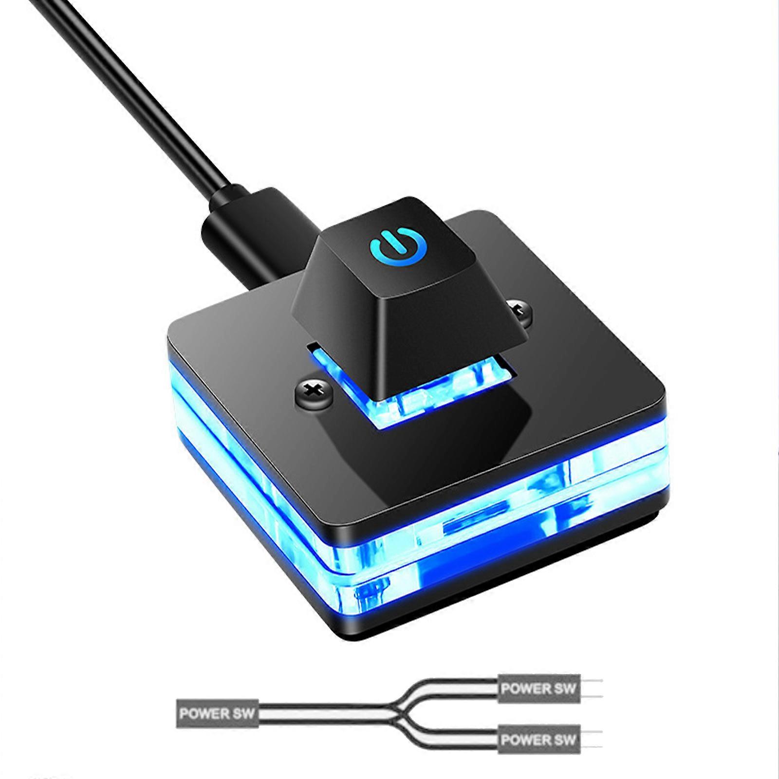 External PC Power Button with LED Light, Extension Cable for Convenient Desktop Operation