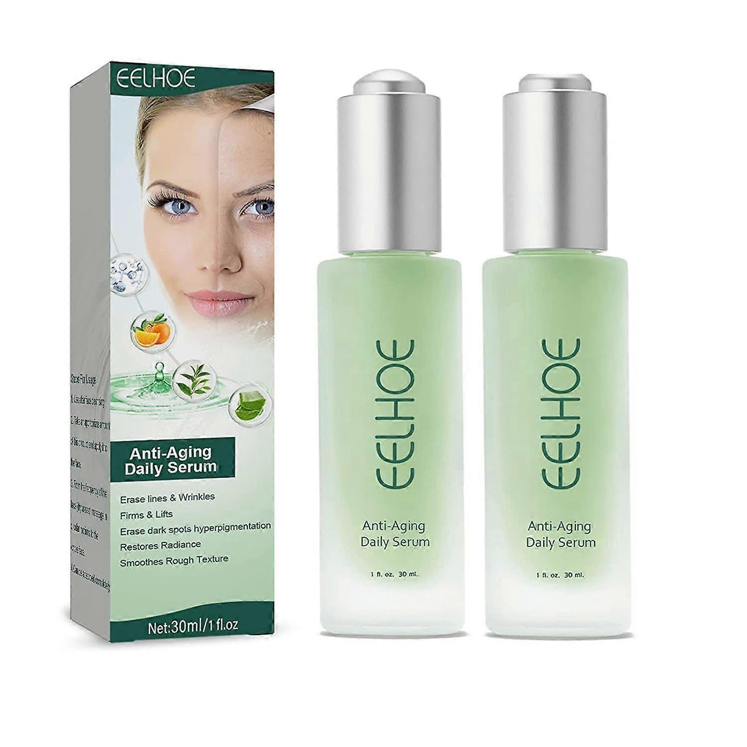 2 قطعة مصل عميق متقدم مضاد للتجاعيد ، مصل يومي مضاد للشيخوخة ، مصل الوجه بحمض الهيالورونيك ، مضاد للشيخوخة ، التجاعيد ، مصل الترطيب والتفتيح للجميع