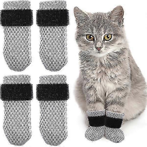 4PCS Soft Cat Boots Anti-Scratch, Kitten Paw Protectors Sleeves & Claw Caps