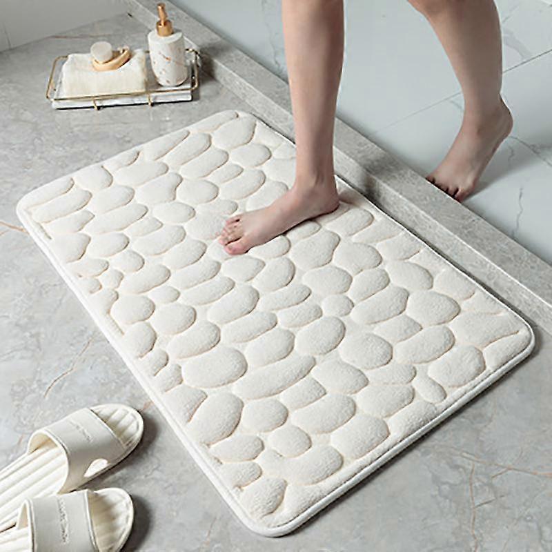 Coral Velvet Non-Slip Bath Mat Printed Solid Colour Door Mat Bathroom Absorbent Foot Mat Entrance Balcony Floor Mat