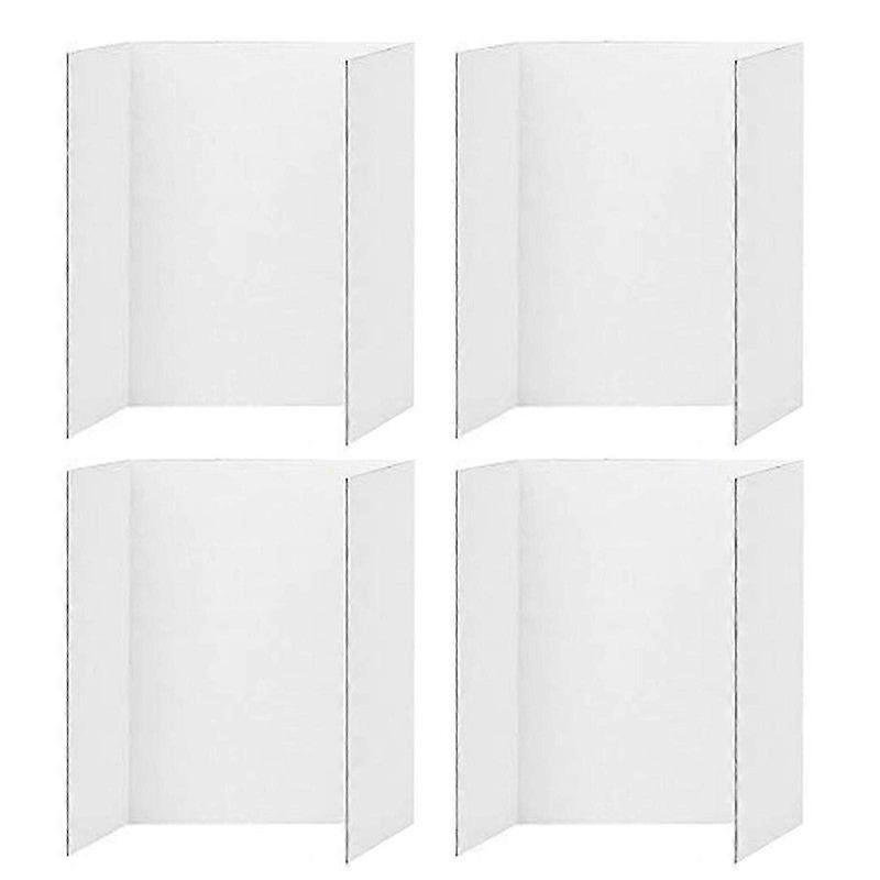 4 stuks drievoudige posterborden kleine witte presentatieborden golfkarton display drievoudig paneel Jikaix