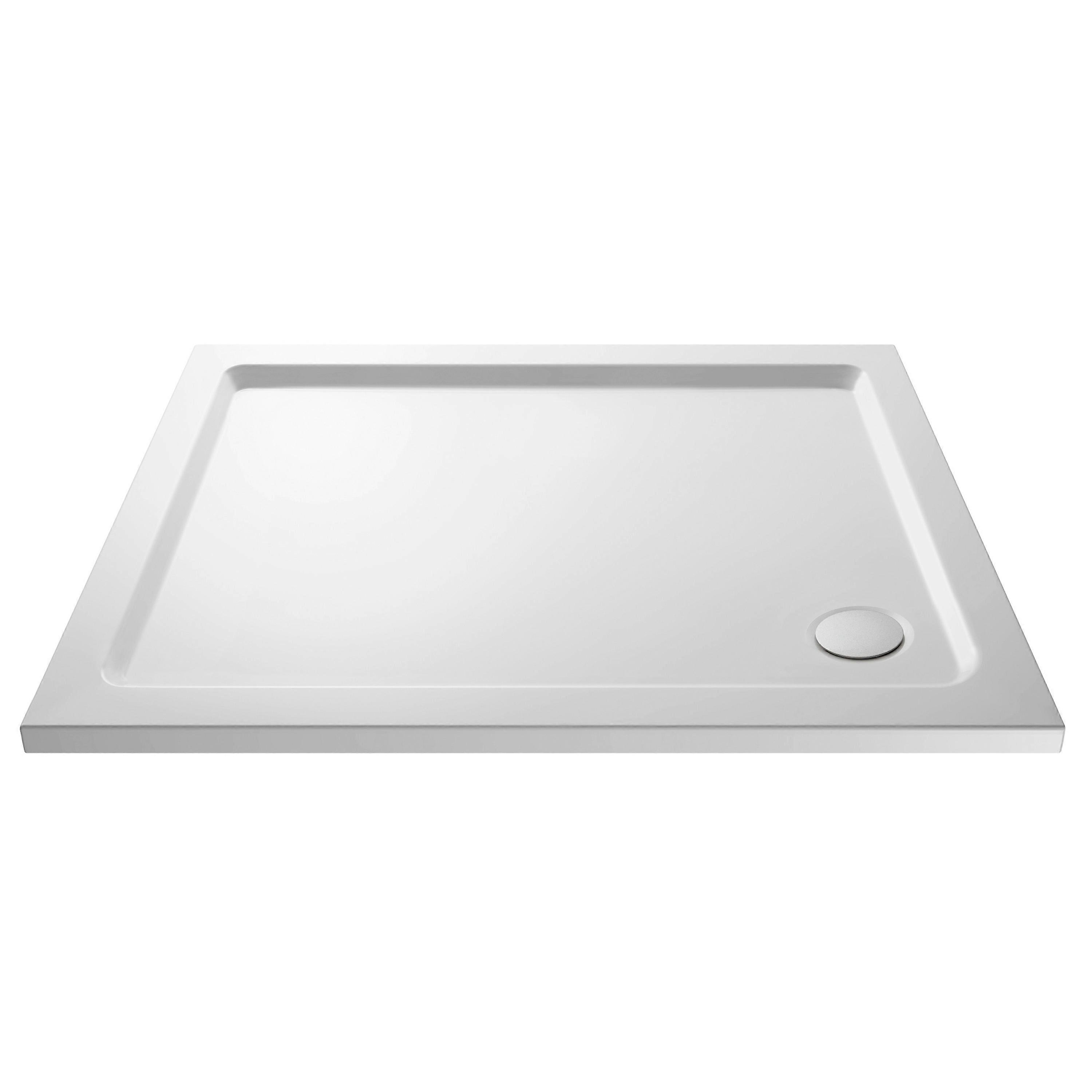 900mm x 700mm Premium Rectangular Shower Tray - White