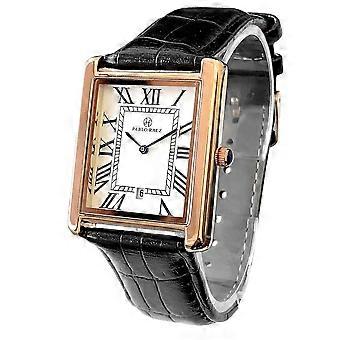 Pablo Raez Lover Montre Homme Montre-bracelet Carré Femmes Montre Unisexe Casual Couple Horloge Rose noir Grand