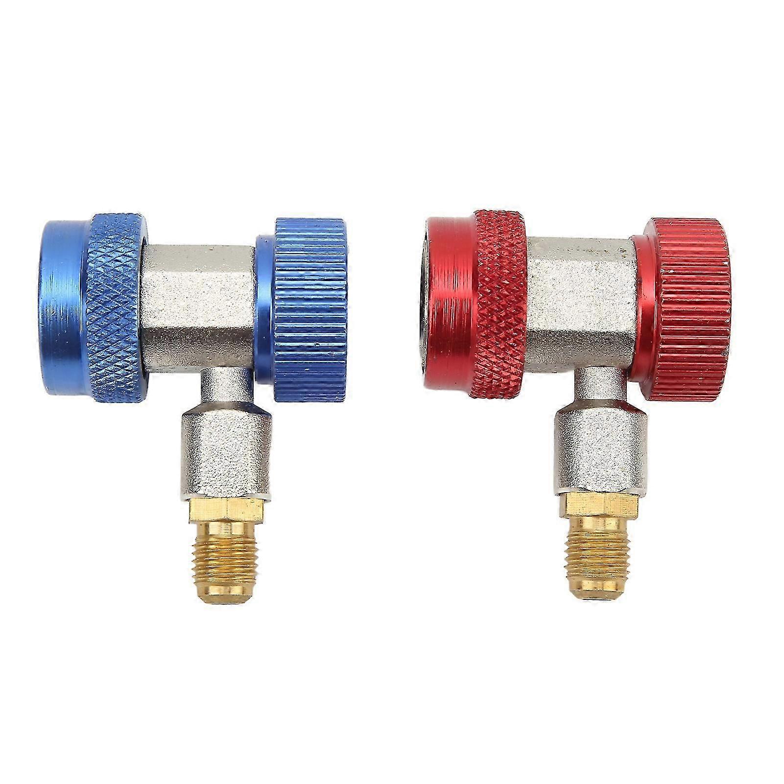 2x R134A AC Air Condition Adjustable Quick Coupler High Low Adapter Connector