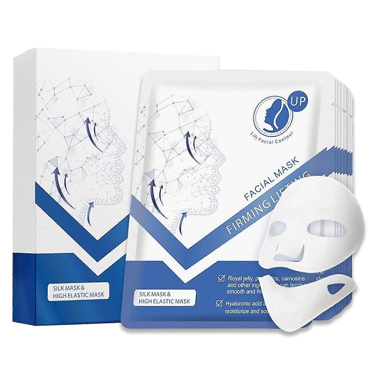 10 Packs Face Mask Hyaluronic Mask Face Lifting Collagen Mask V Line Lifting Mask Anti Wrinkle Masks Double Chin Remover