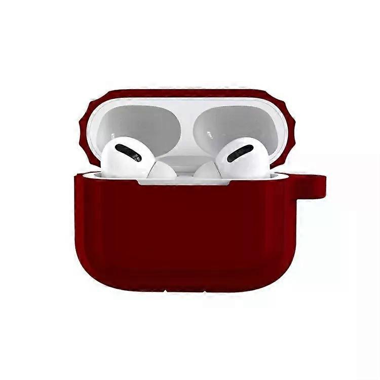 Bluetooth Earphone Case-Soft Silicone for AirPods Pro (Wine Red)
