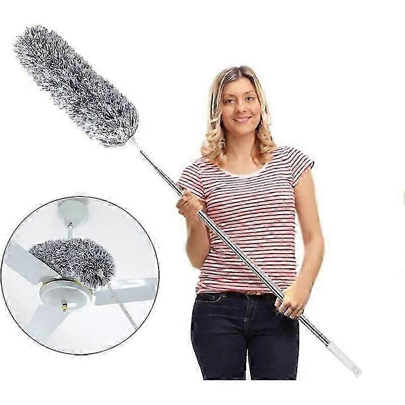 Feather Feather, Microfiber Stretch, Long Pole Extension Scratch Resistant, Washable, Cleaning High Ceiling Fans, Blinds, Cobweb