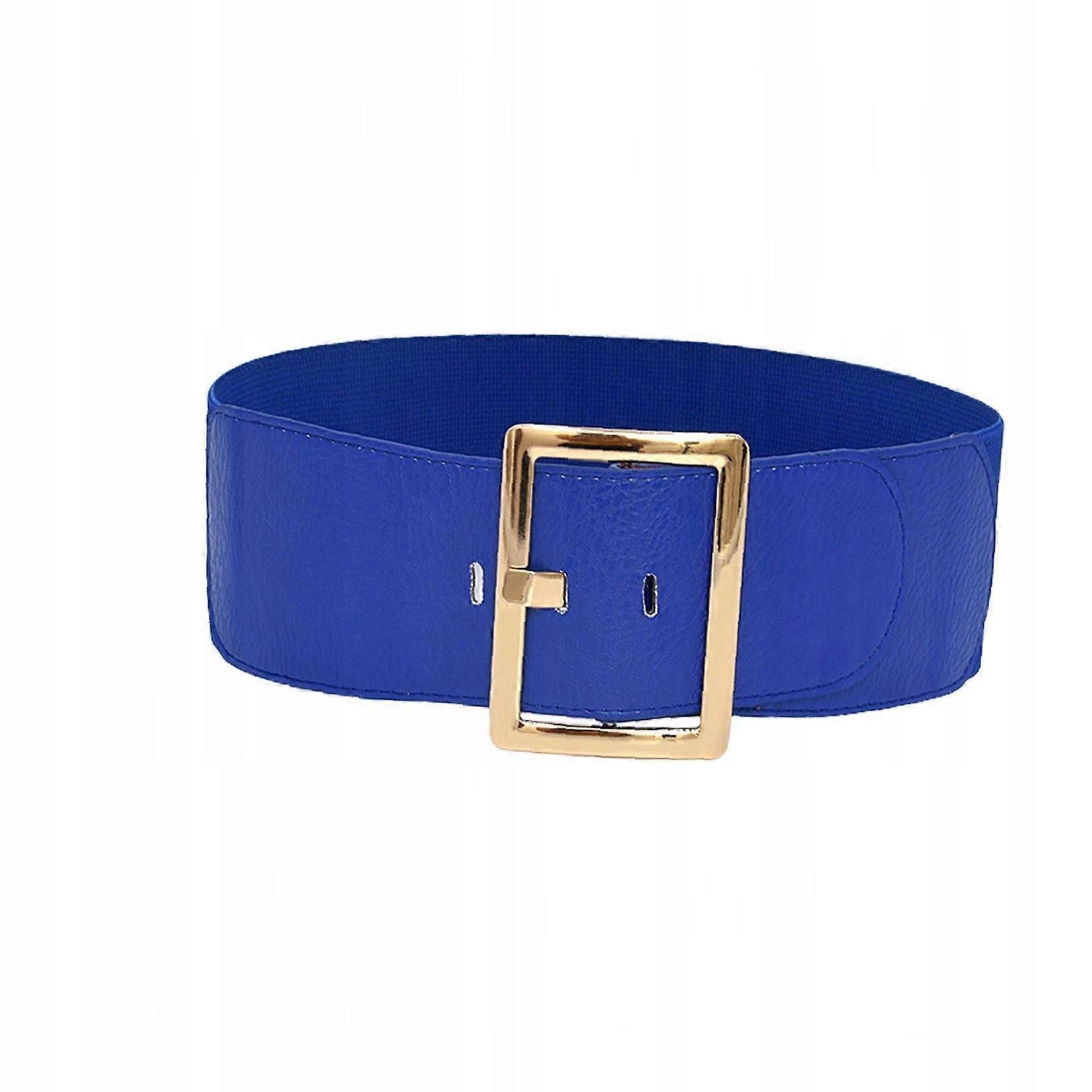 Ceinture élastique extensible avec boucle large bleu