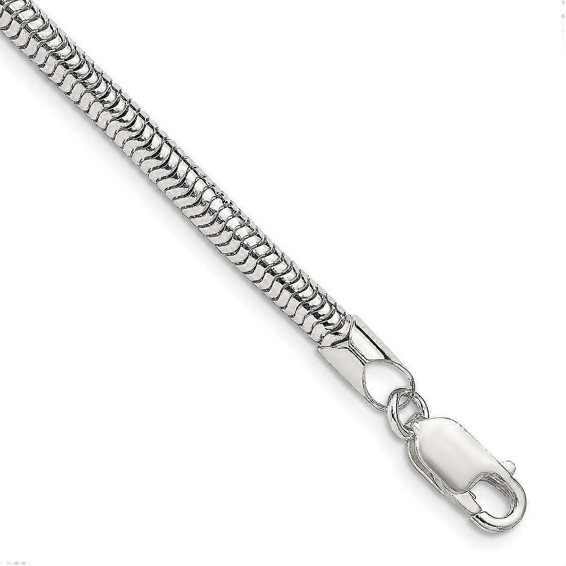 925 Sterling Silver Polished Snake Chain Bracelet 4mm Lobster Claw-Snake Charm-Bracelet for Women and Men - Length: 7 to