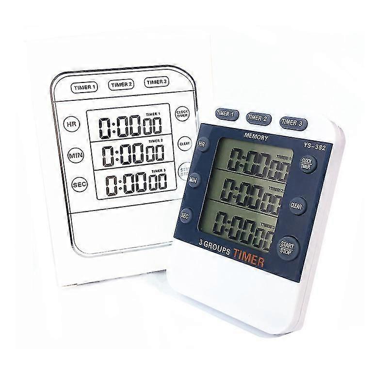 3 Channels Count Up/down Cooking Timer Stopwatch Large Display Adjustable Volume Alarm Memory Timer With Magnetic