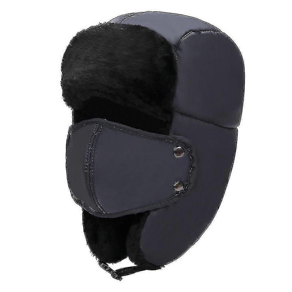 Neutral Shearling Sheepskin Leather Pilot Winter Fur Hat