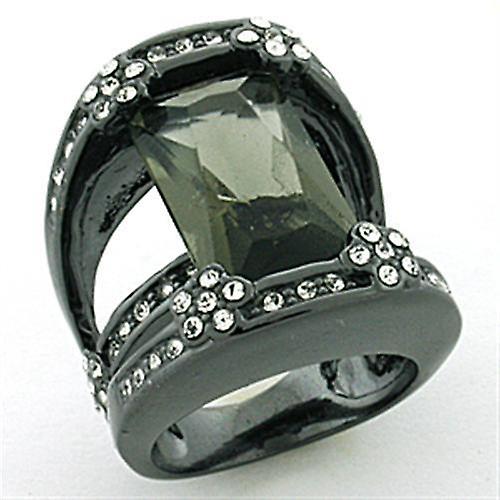 Ring Synthetic Jet LOA753 for Women Style Rhodium