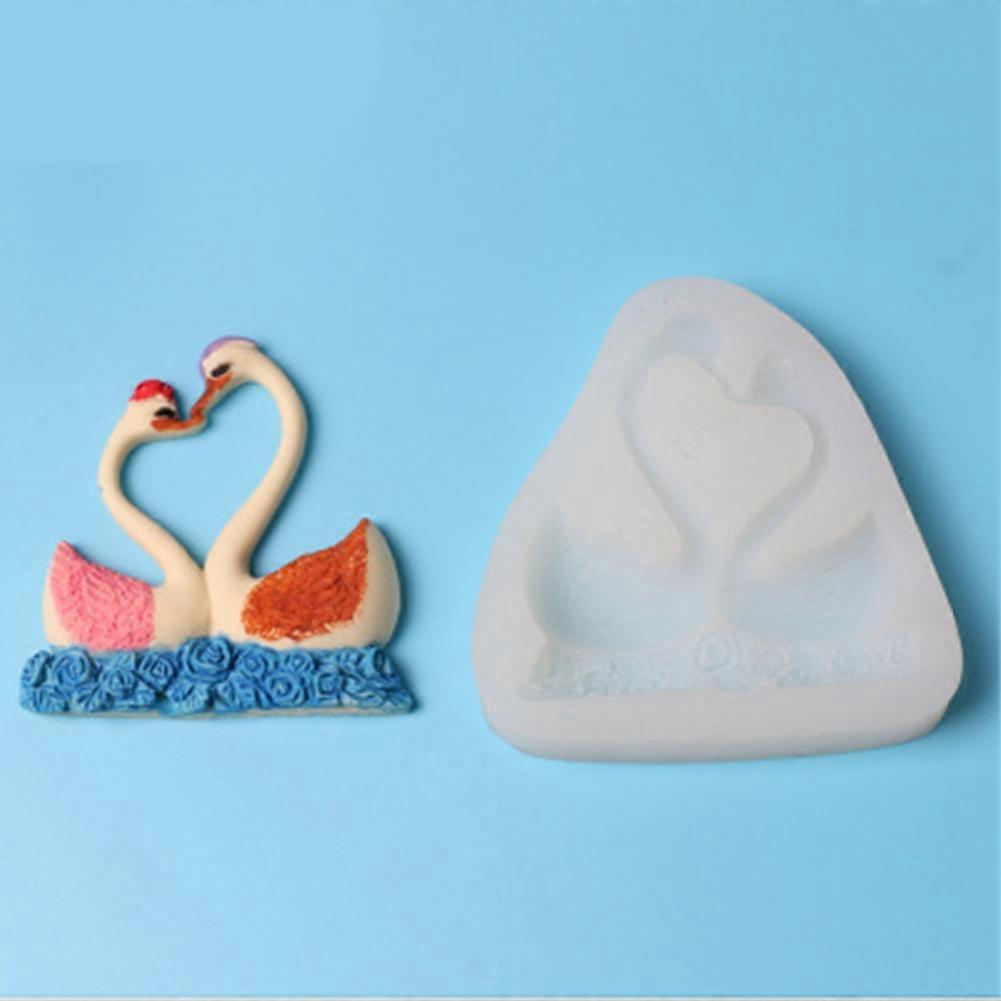 Silicone Cake Mold Swan Pattern 7.3x5.5cm Transparent Baking Tool