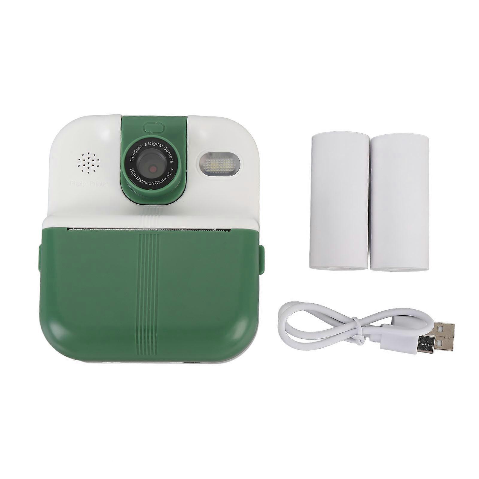 Camera Instant Print 48MP Photo 1080P Video 2.4 In IPS Screen Portable Camera 1200mAh Battery Support Music Games Play with 180 Degree Rotating Lens
