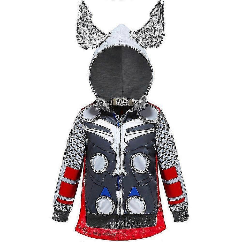 Boys' Spider-man Hooded Jacket 3~8 Years Old Children's Zip-up Hoodie
