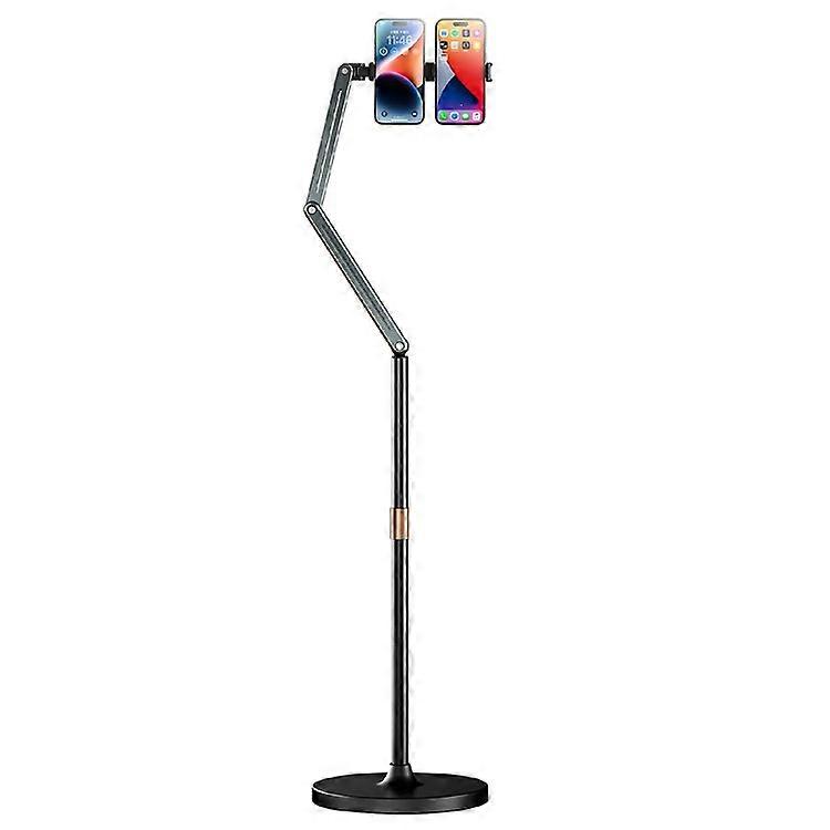 BONERUY P86L Retractable Floor Stand 360 Degree Rotatable Lazy Bracket for Streaming Studying