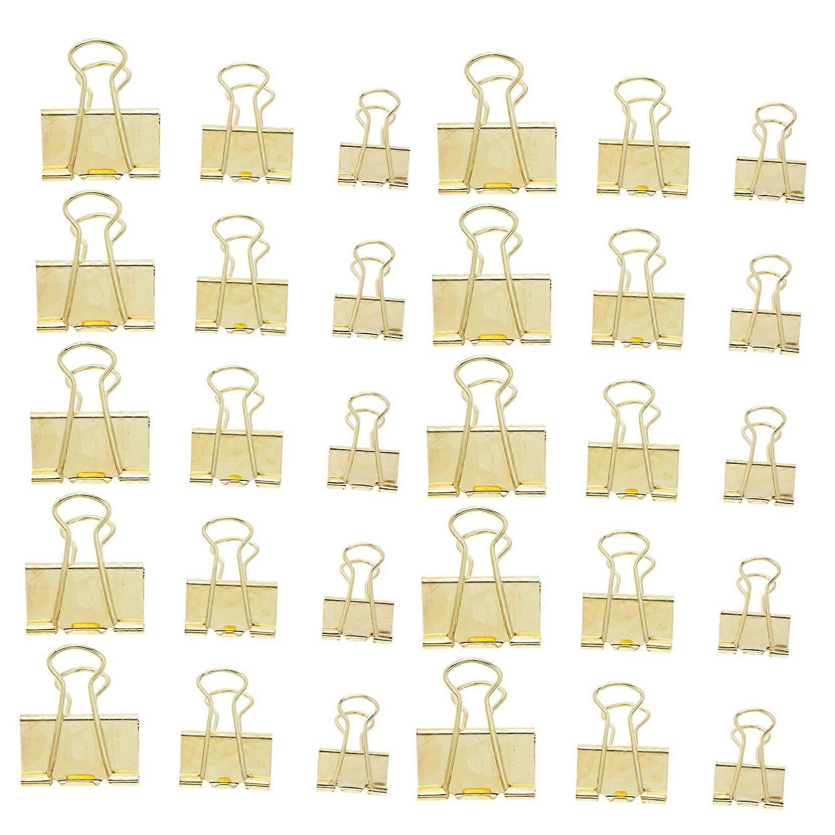 30pcs Gold-Plated Binder Clips Set, Multi-Functional Paper Clamps for Home and Office, Durable and Portable File Binder Clips