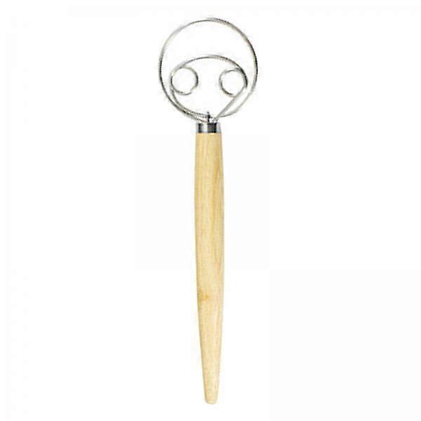 2xFouet danois, acier inoxydable/bois double, double,