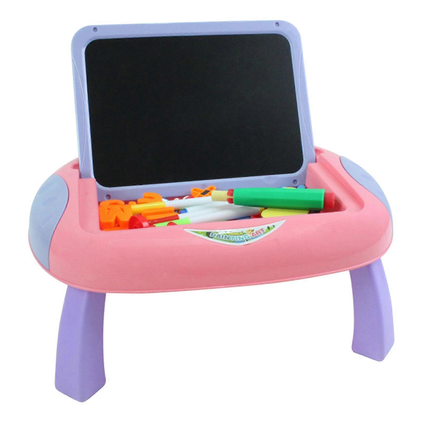Art Easel for Kids, Double Sided Whiteboard & Chalkboard Tabletop Easel, Toddler