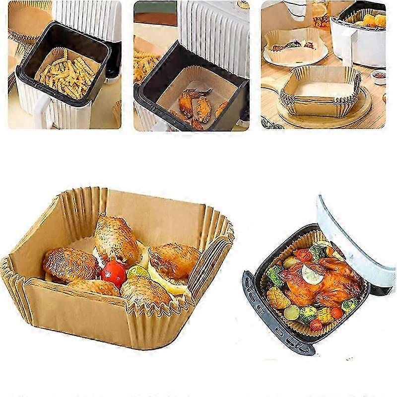 Disposable square air fryer paper silicone oil paper tray oil absorbing paper 100pcs