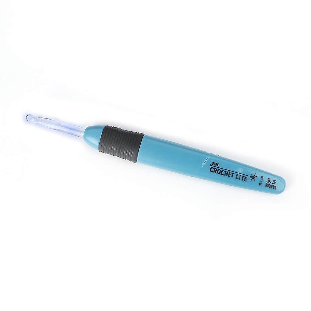 1PCS LED Light Crochet Hooks Set Light Up Knitting Needles Weave Sewing Tool for 5.5MM