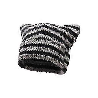 Crochet Cat Beanie For Women - Soft Vintage Grunge Slouchy Hat With Cute Cat Ears For Daily Wear And Outdoor Activities