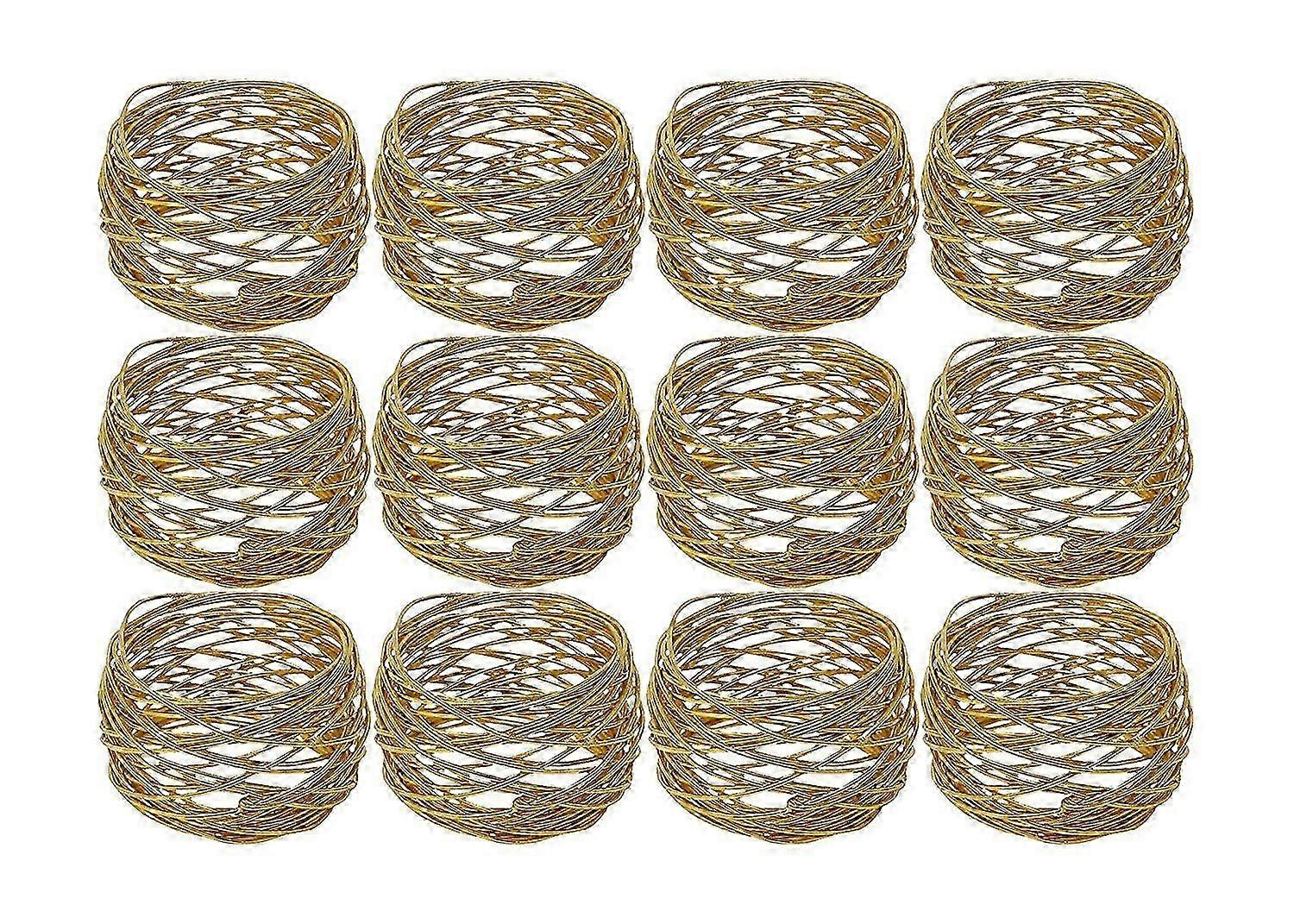 Ensemble de 12 ronds en maille ronde en or faits à la main pour les fêtes à table