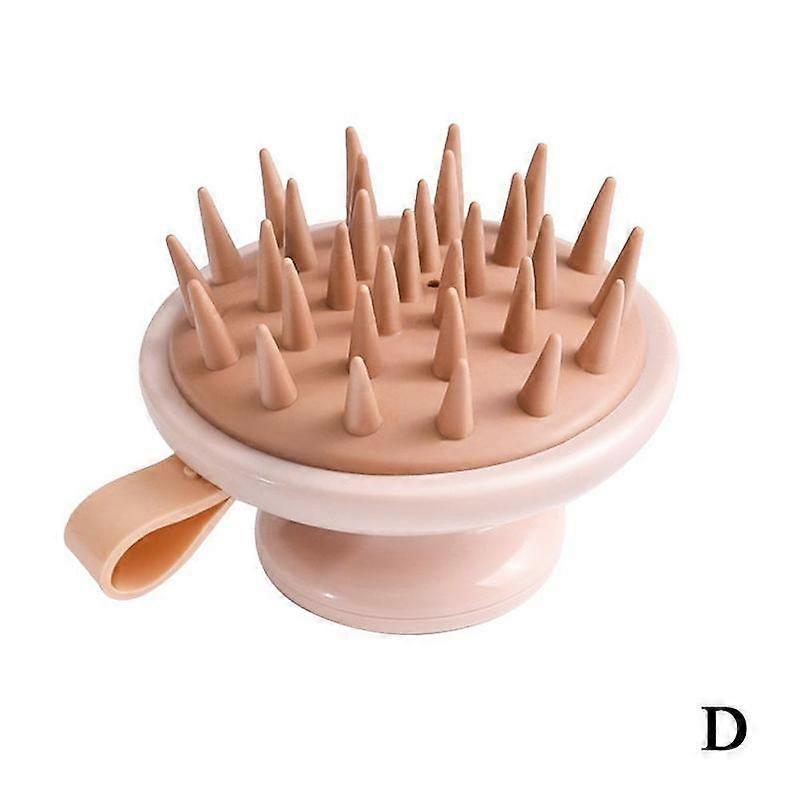Pink (D)$Shampoo brush artifact adult silicone head massage brush men and women shampoo comb scalp itching scratcher