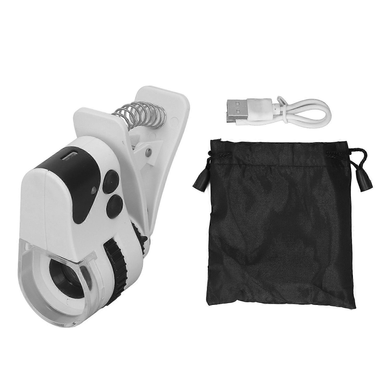 High quality  50X adjustable focus mobile phone clamp microscope USB rechargeable with LED