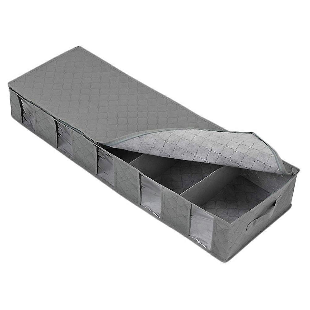 Gray Foldable Cloth Storage Box   Non Woven Container for Quilts, Clothes & Sundries, Collapsible with Handles for Easy Organization & Carrying