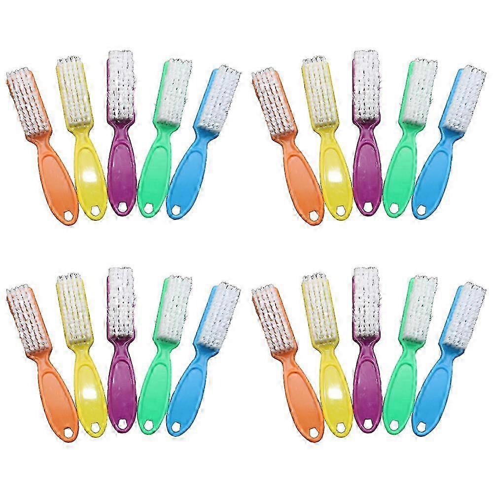 ハンドル付きネイルブラシ - マニキュアクリーニングスクラブブラシキット