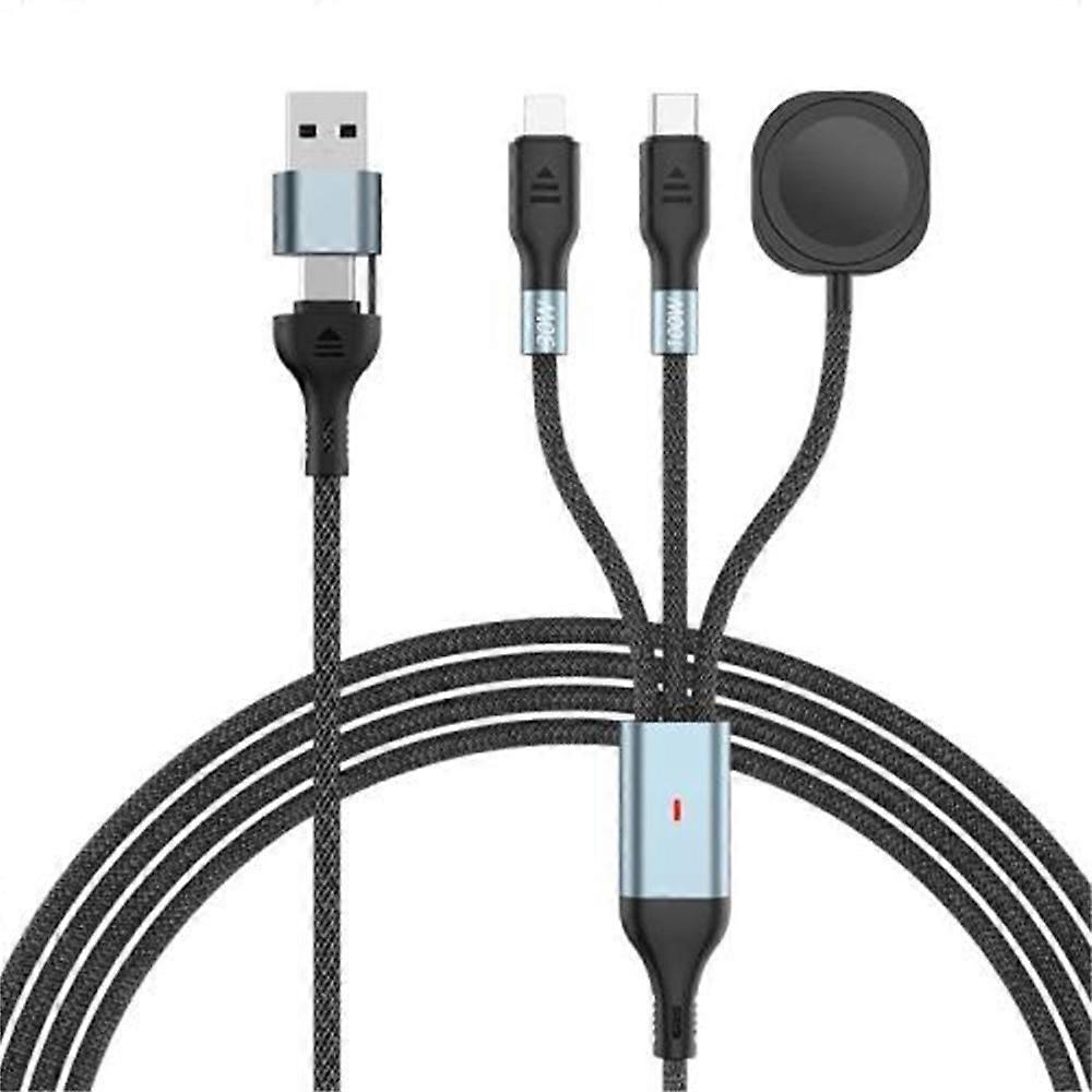 1.2m 2 in 1 USB A / Type-C to USB C / 8 Pin / Compatible For Apple Watch Charger Dock PD 100W Fast Charging Cable