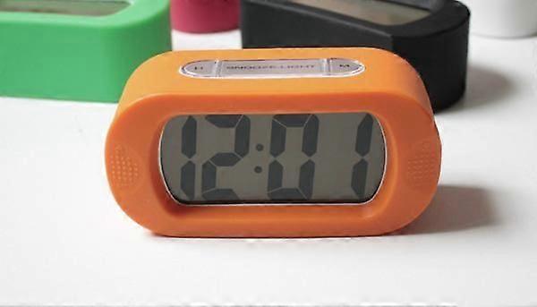 Orange Silicone Shockproof Silent Anti-Fall Creative Clock Sleepy Alarm Clock Electronic Clock Bedside