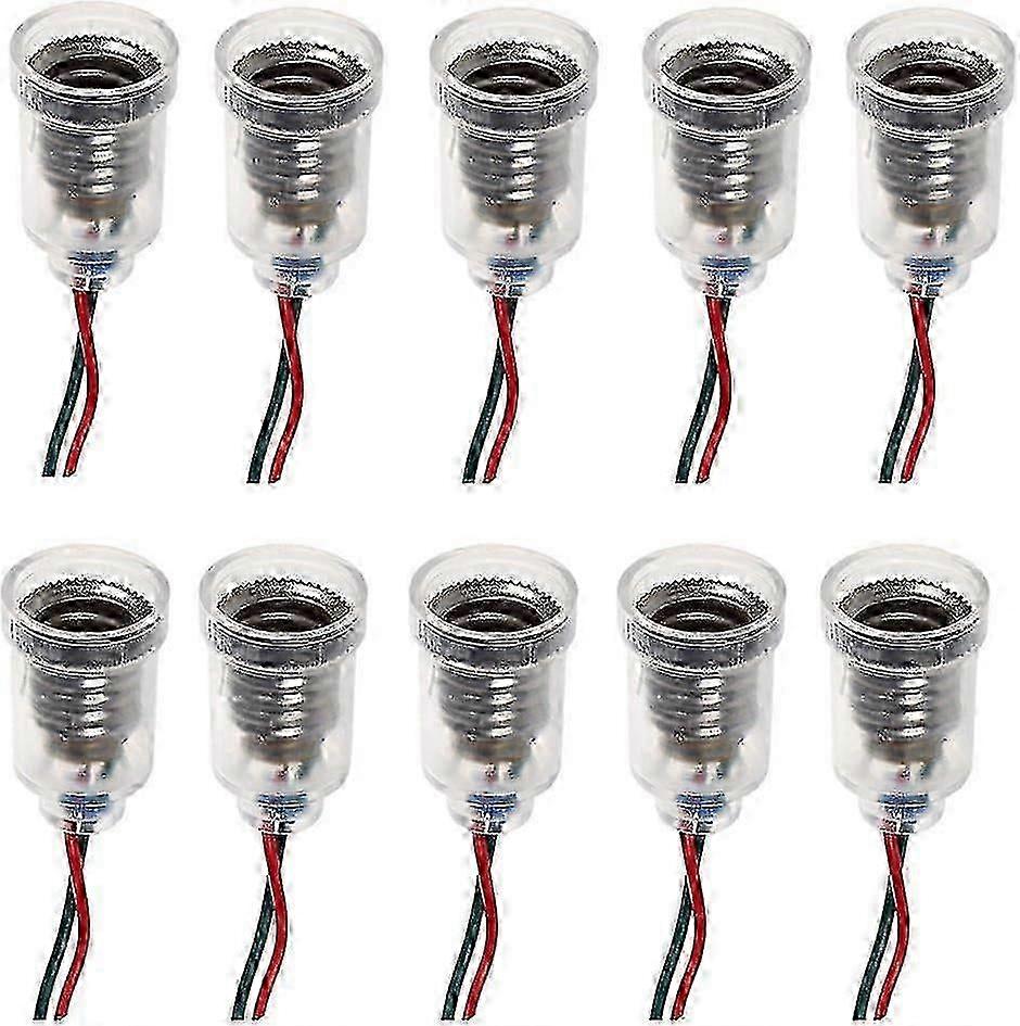 10pcs E10 Vite Base Lampada Portalampada con Filo per Lampadine a LED, Circuito Esperimento e Test Elettrici