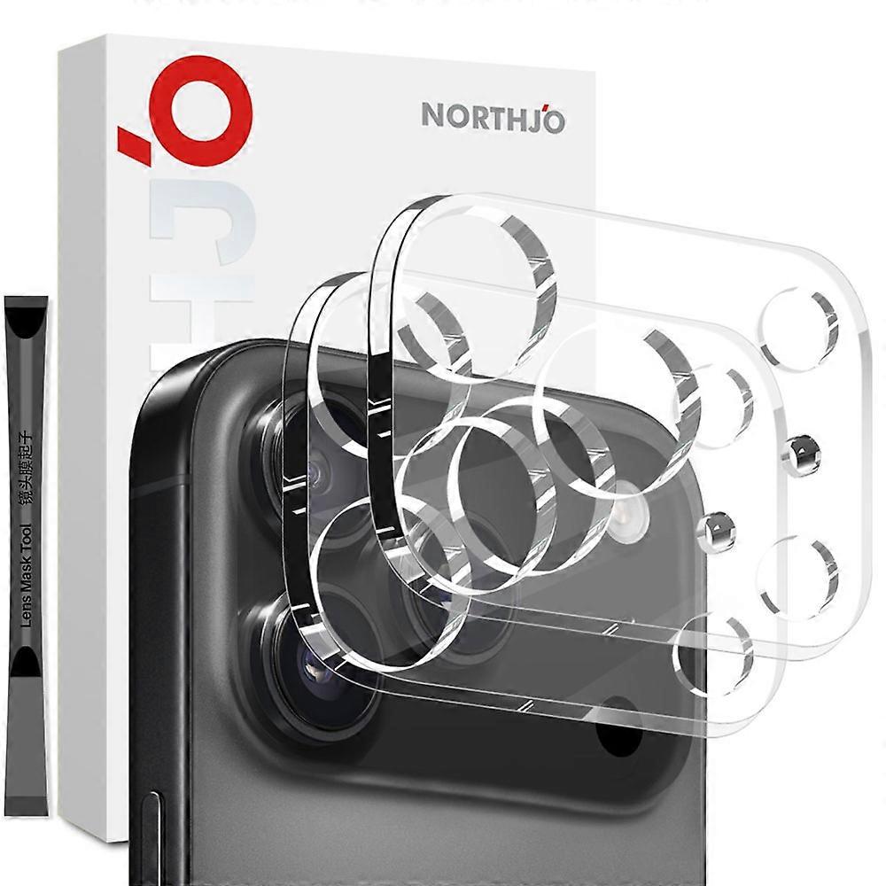 NORTHJO 2Pcs Compatible For iPhone 17 Pro Camera Lens Protector Tempered Glass Clear Lens Film 3D Full Coverage
