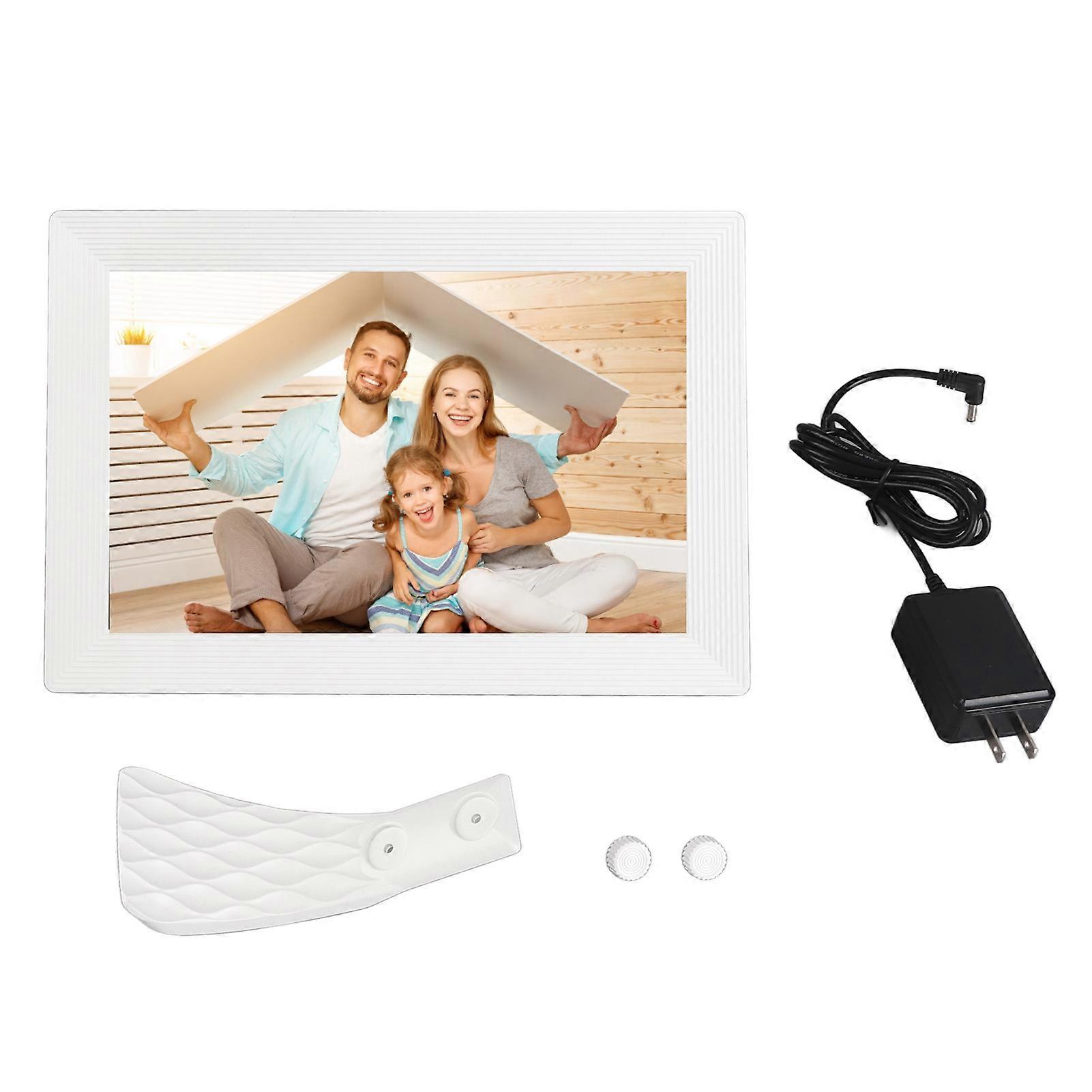 10.1" High-Resolution WiFi Digital Photo Frame: Touchscreen, Cloud Sharing, White