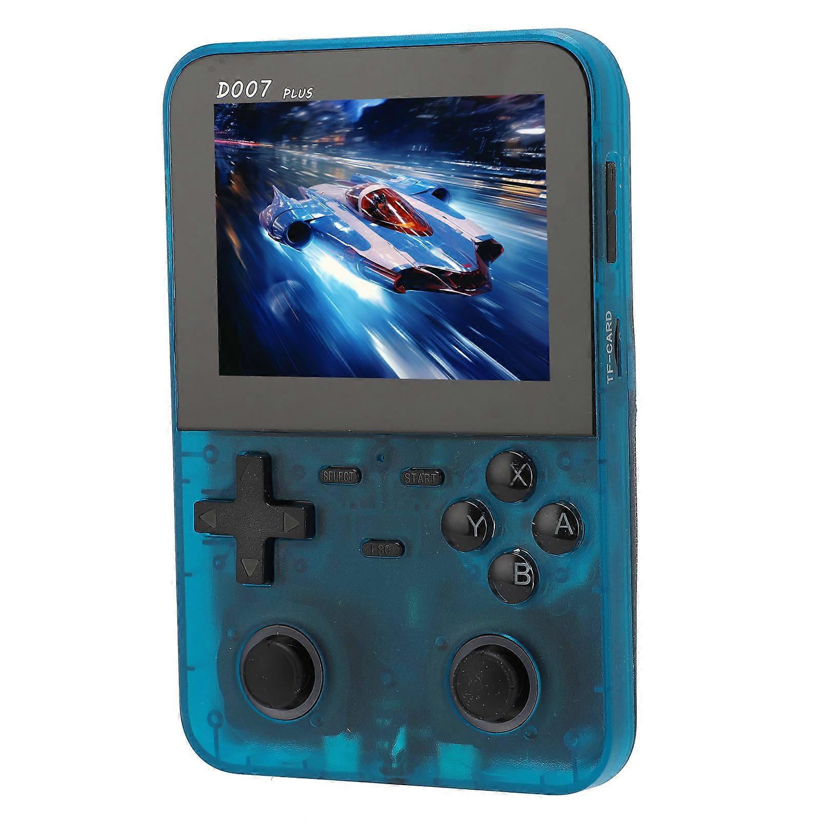 D007 Retro Handheld Game Console 3.5" IPS Screen 64GB Blue