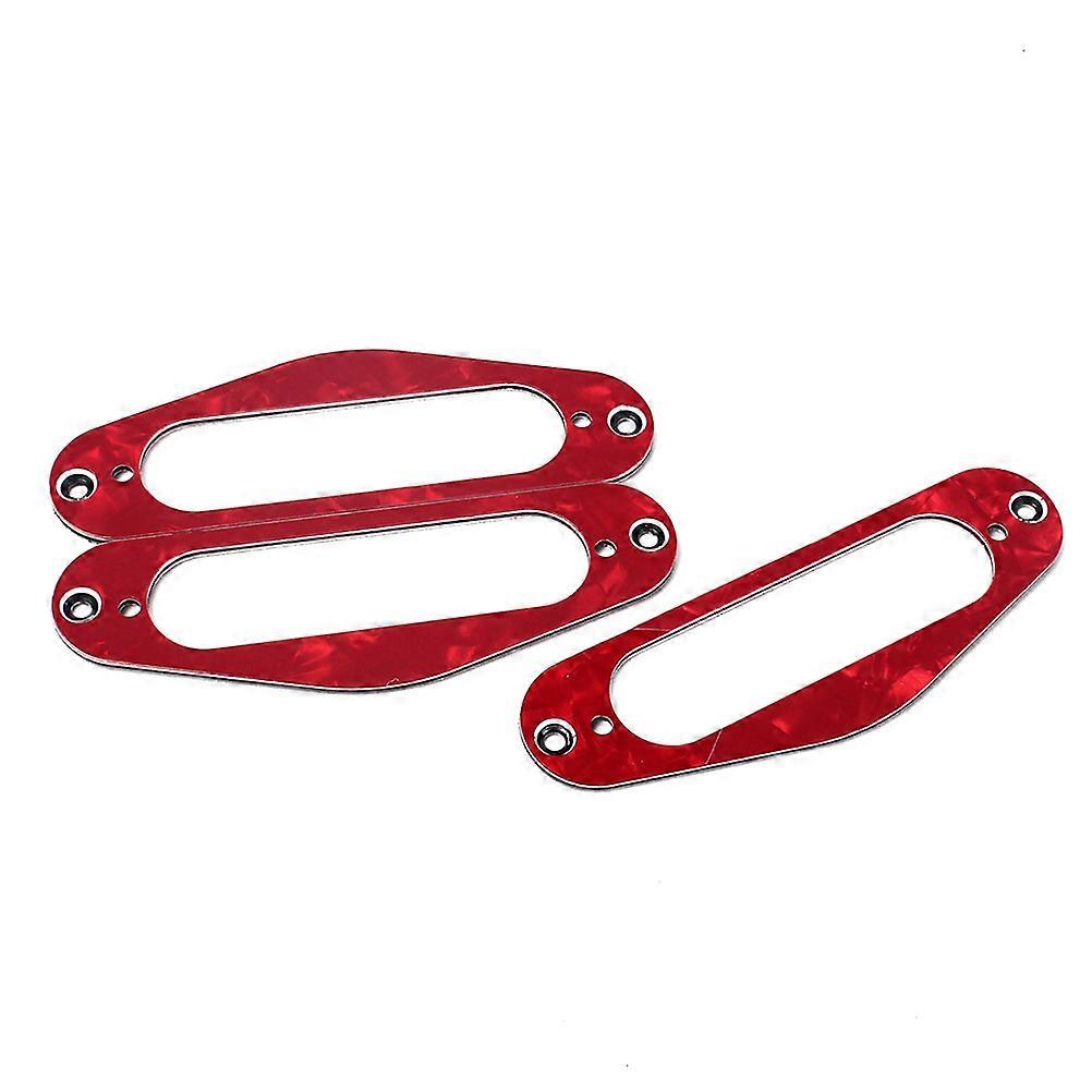 3pcs Red TL Style Electric Guitar Pickup Mounting Ring for Single Coil and Flat Humbucker Replacement Accessory for Guitarists