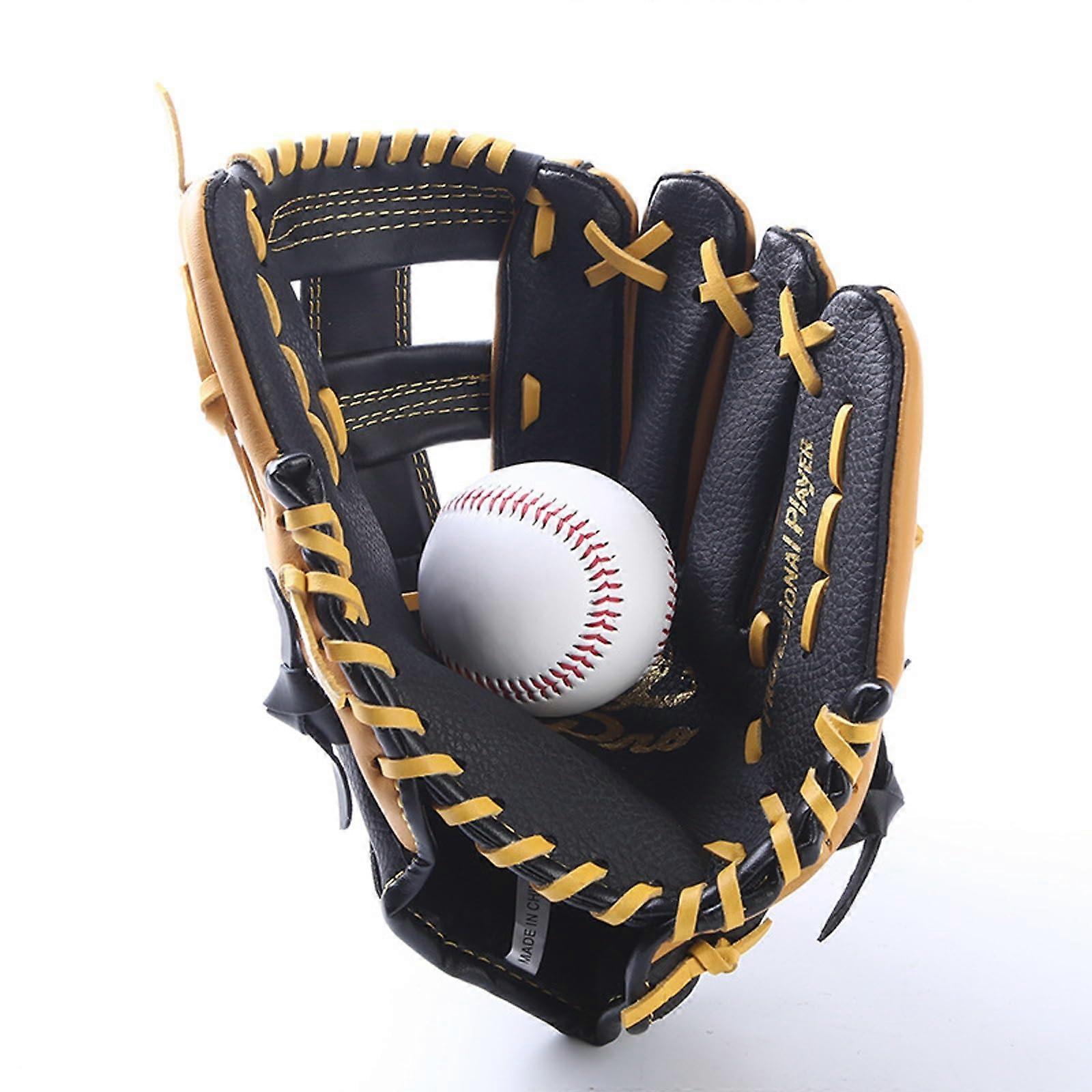 Baseball glove for youth and adults, softball glove 11.5''12.5'' for training (Grey : Yellow, Size : 12.5 inches)