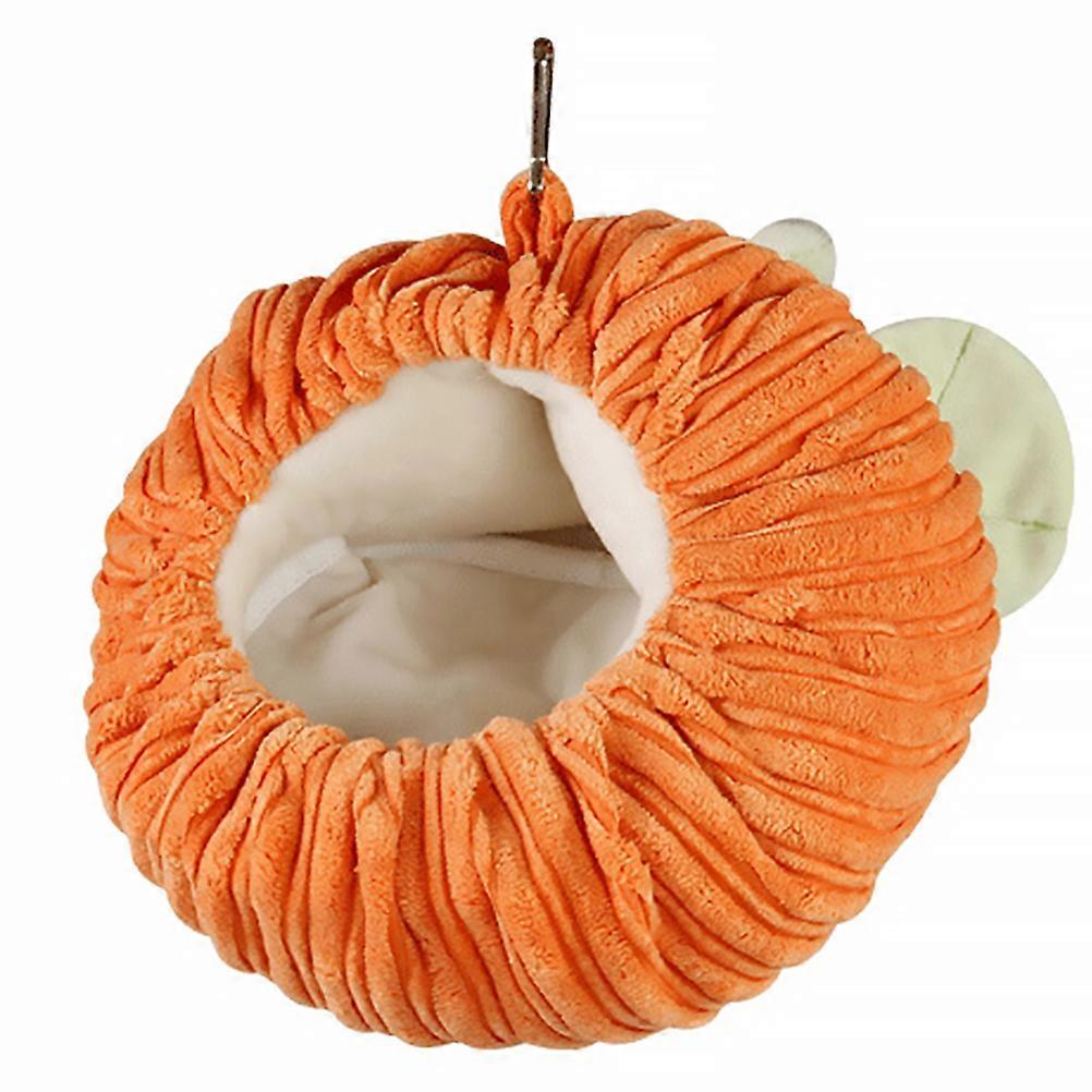 Hamster Hideaway Toys Pumpkin Shape Pet Rabbit Cage Hammock Orange 22.5x16x14cm Warmth 1 Pc