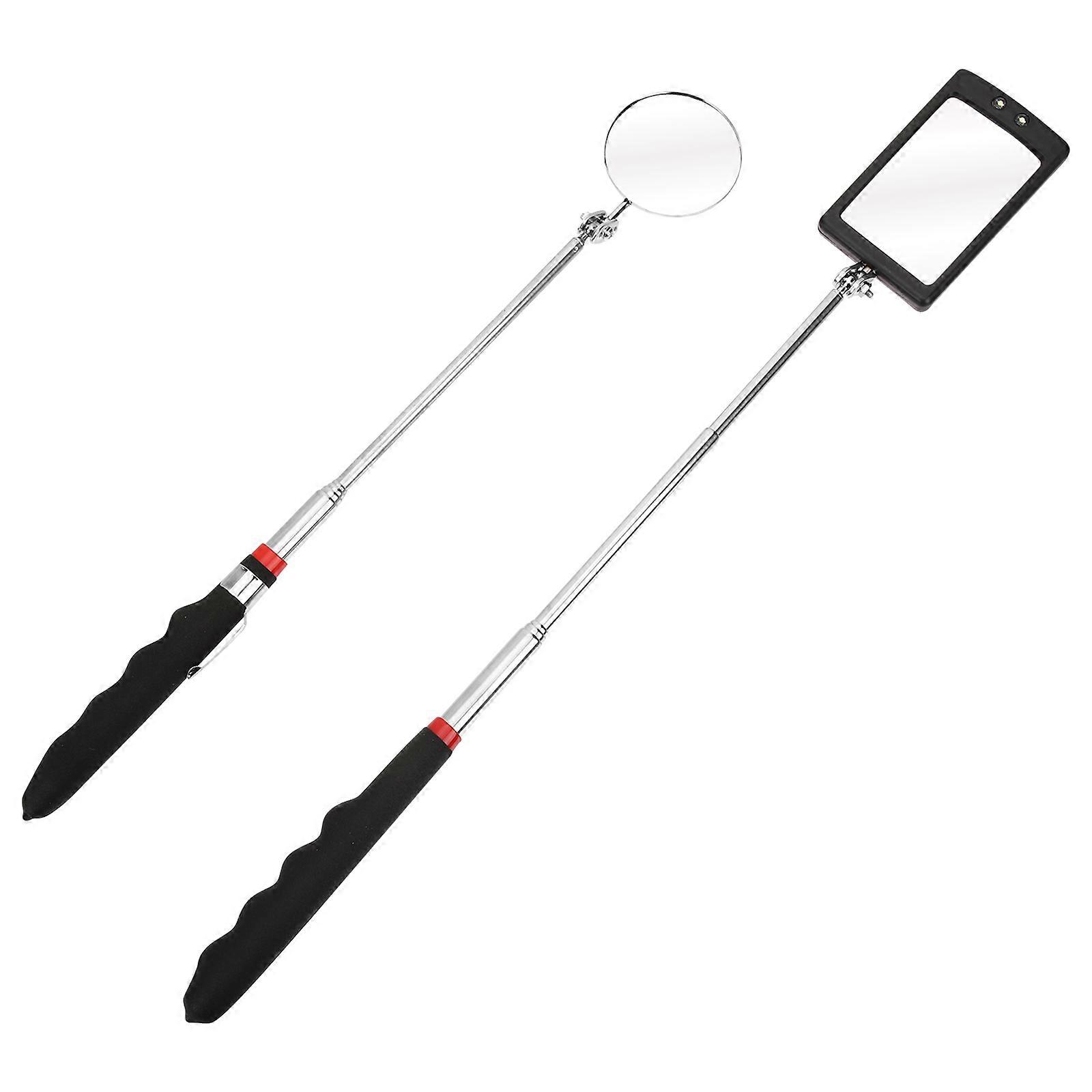 Adjustable Inspection Mirror for Men Diy Enthusiasts Stainless Degree Rotating Joint 2Pcs